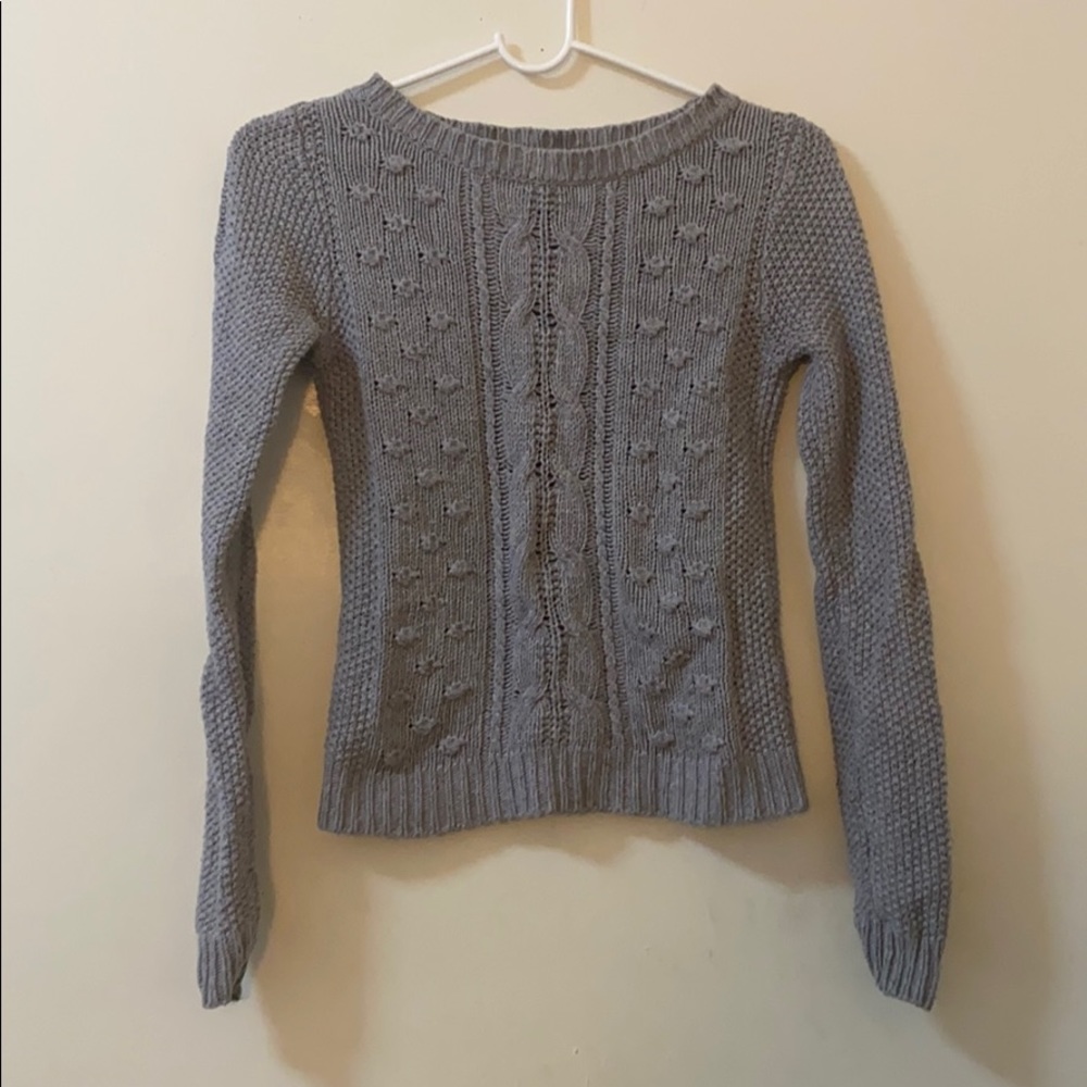 Zara cable knit gray sweater